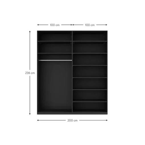 Armario Modular Leon, 4 Puertas (200 Cm), Diferentes Variantes