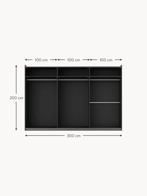 Armario Modular Simone, 3 Puertas Correderas (300 Cm), Diferentes Variantes