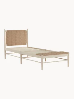 Cama De Madera Con Cabecero De Yute Kopenhamn