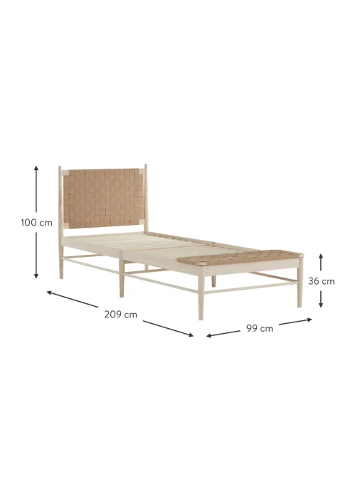 Cama De Madera Con Cabecero De Yute Kopenhamn