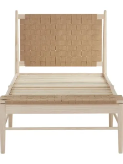 Cama De Madera Con Cabecero De Yute Kopenhamn