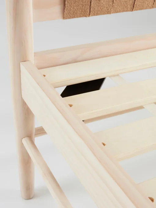 Cama De Madera Con Cabecero De Yute Kopenhamn