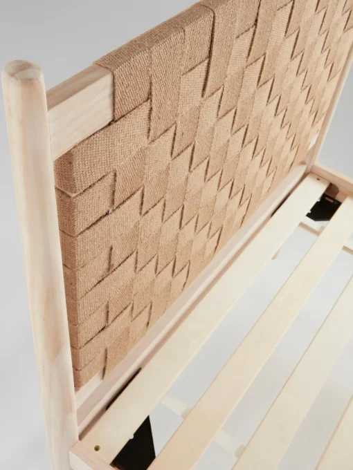 Cama De Madera Con Cabecero De Yute Kopenhamn
