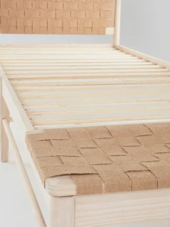Cama De Madera Con Cabecero De Yute Kopenhamn