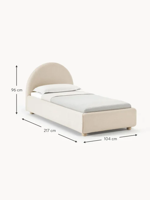Cama Individual En Tejido Boucle Ebba, Con Espacio De Almacenamiento