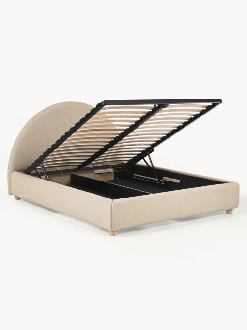 Cama Tapizada Ebba, Con Espacio De Almacenamiento