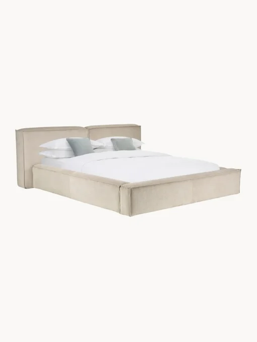 Cama Tapizada En Pana Lennon