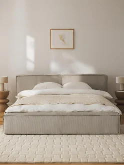 Cama Tapizada En Pana Lennon