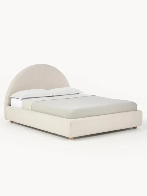 Cama Tapizada En Tejido Boucle Ebba, Con Espacio De Almacenamiento