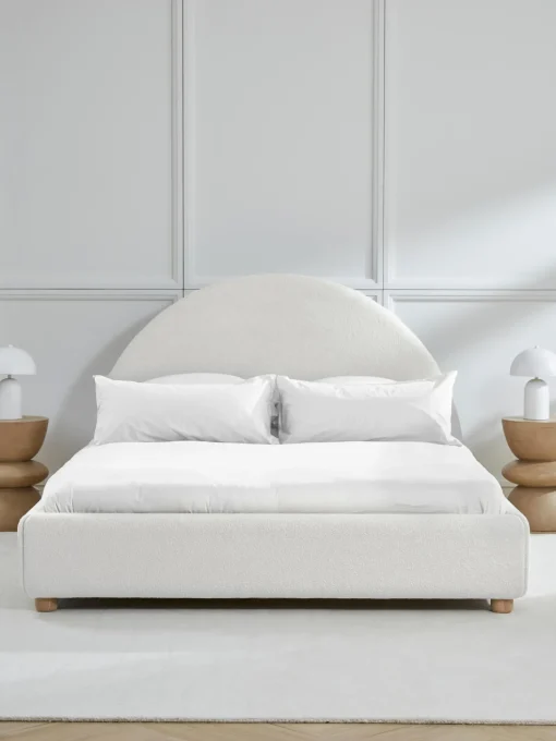 Cama Tapizada En Tejido Boucle Ebba, Con Espacio De Almacenamiento