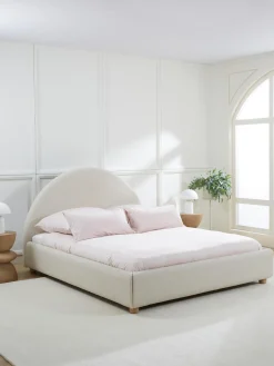 Cama Tapizada En Tejido Boucle Ebba, Con Espacio De Almacenamiento