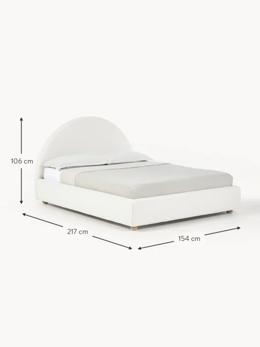 Cama Tapizada En Tejido Boucle Ebba, Con Espacio De Almacenamiento