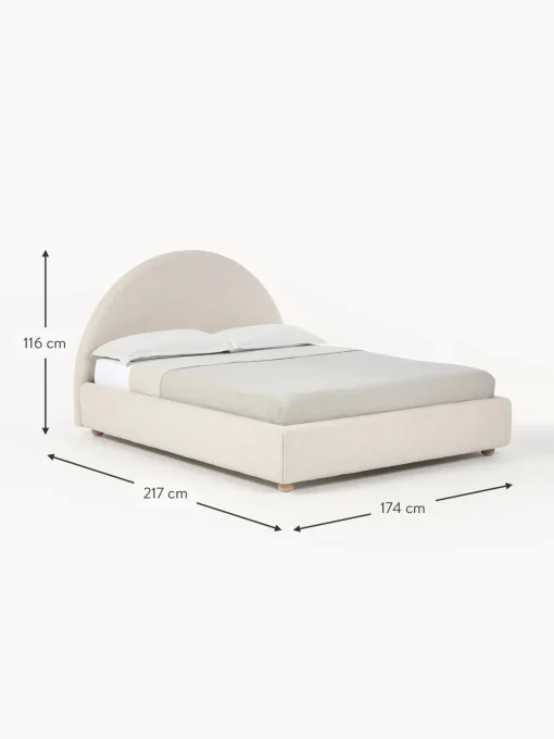 Cama Tapizada En Tejido Boucle Ebba, Con Espacio De Almacenamiento