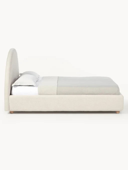 Cama Tapizada En Tejido Boucle Ebba, Con Espacio De Almacenamiento