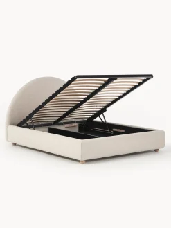 Cama Tapizada En Tejido Boucle Ebba, Con Espacio De Almacenamiento