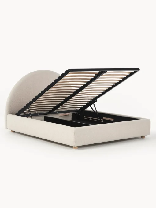 Cama Tapizada En Tejido Boucle Ebba, Con Espacio De Almacenamiento