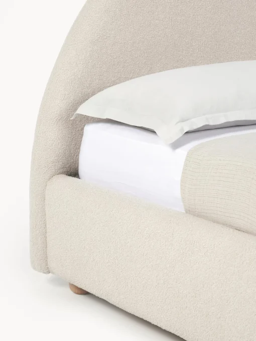 Cama Tapizada En Tejido Boucle Ebba, Con Espacio De Almacenamiento
