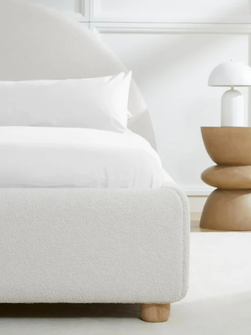 Cama Tapizada En Tejido Boucle Ebba, Con Espacio De Almacenamiento