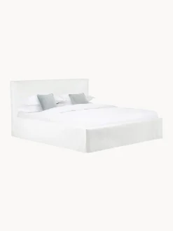 Cama Tapizada Feather, Con Espacio De Almacenamiento