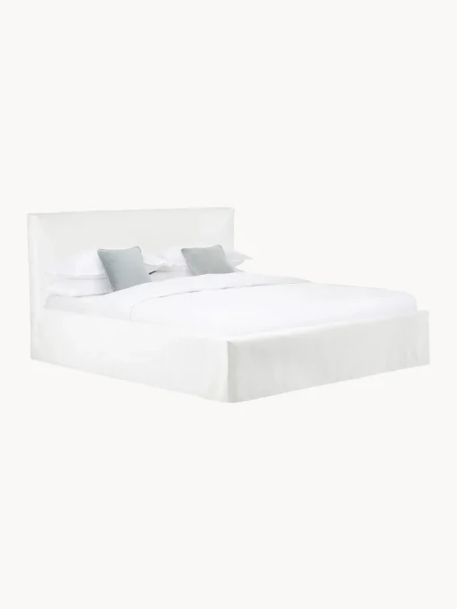 Cama Tapizada Feather, Con Espacio De Almacenamiento