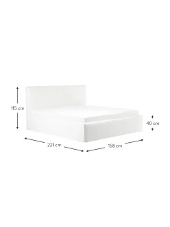 Cama Tapizada Feather, Con Espacio De Almacenamiento