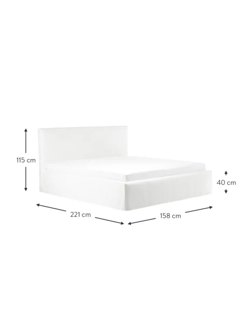 Cama Tapizada Feather, Con Espacio De Almacenamiento