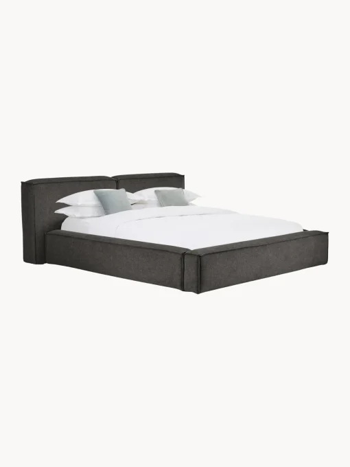 Cama Tapizada Lennon, Con Espacio De Almacenamiento