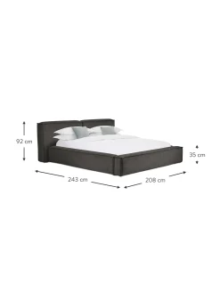 Cama Tapizada Lennon, Con Espacio De Almacenamiento