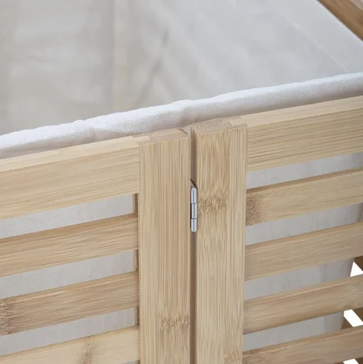 Cesta De Lavanderia De Bambu Con Bolsa De Tela Aden