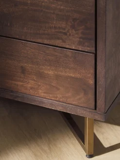 Chiffonnier Con Cajones Y Puertas De Madera De Mango Maciza Luca