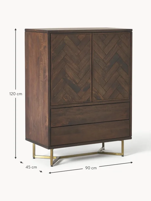 Chiffonnier Con Cajones Y Puertas De Madera De Mango Maciza Luca