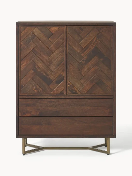 Chiffonnier Con Cajones Y Puertas De Madera De Mango Maciza Luca