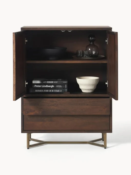 Chiffonnier Con Cajones Y Puertas De Madera De Mango Maciza Luca
