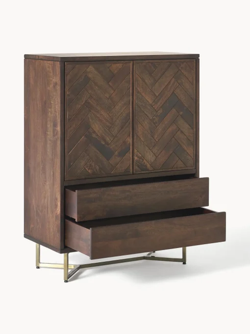 Chiffonnier Con Cajones Y Puertas De Madera De Mango Maciza Luca