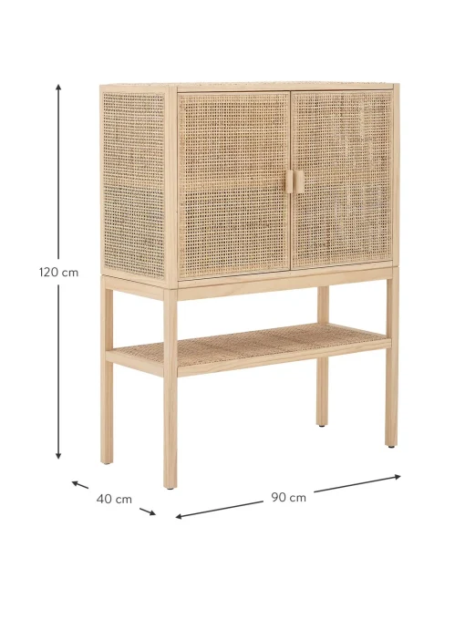 Chiffonnier De Madera Y Ratan Sanna