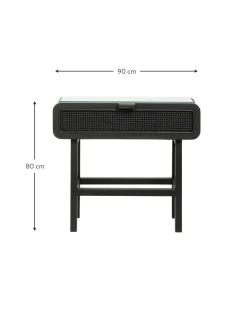 Consola De Madera De Teca Y Ratan Merge