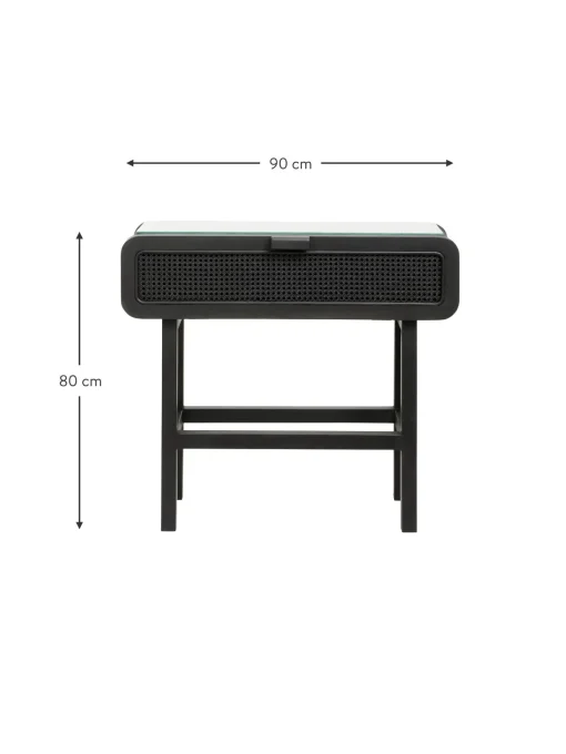 Consola De Madera De Teca Y Ratan Merge