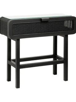 Consola De Madera De Teca Y Ratan Merge