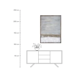Cuadro En Lienzo Pintado A Mano Con Marco De Madera Abstract Horizon