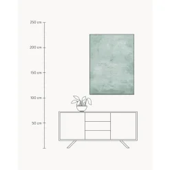 Cuadro En Lienzo Pintado A Mano Simple Living, Marco De Madera