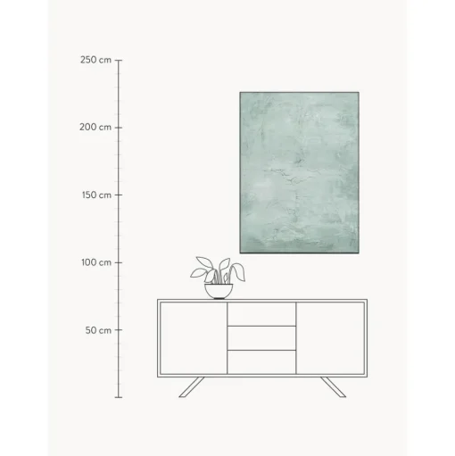Cuadro En Lienzo Pintado A Mano Simple Living, Marco De Madera