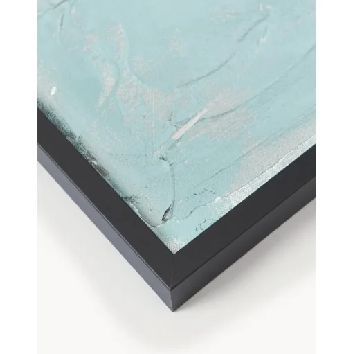 Cuadro En Lienzo Pintado A Mano Simple Living, Marco De Madera