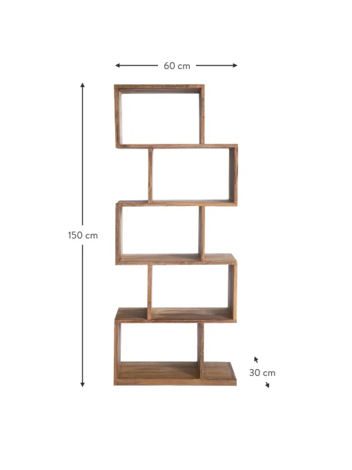 Estanteria De Madera De Sheesham Authentico Zick Zack