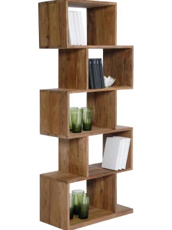 Estanteria De Madera De Sheesham Authentico Zick Zack