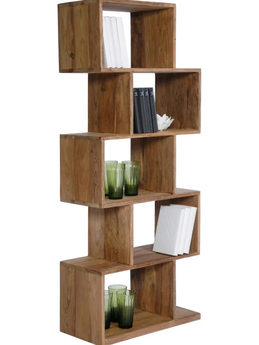 Estanteria De Madera De Sheesham Authentico Zick Zack