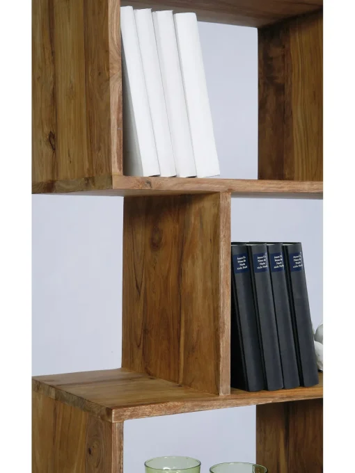 Estanteria De Madera De Sheesham Authentico Zick Zack