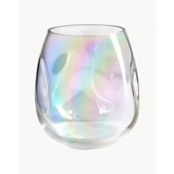 Jarron Artesanal De Vidrio Iridiscente Rainbow