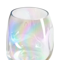 Jarron Artesanal De Vidrio Iridiscente Rainbow