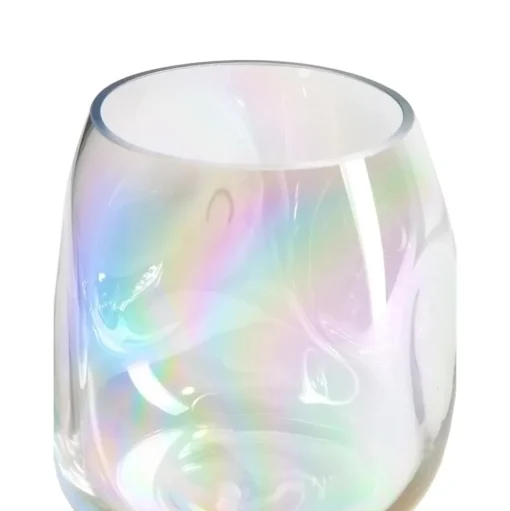 Jarron Artesanal De Vidrio Iridiscente Rainbow