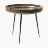 Mesa Auxiliar Bowl Table, Tablero De Madera De Mango